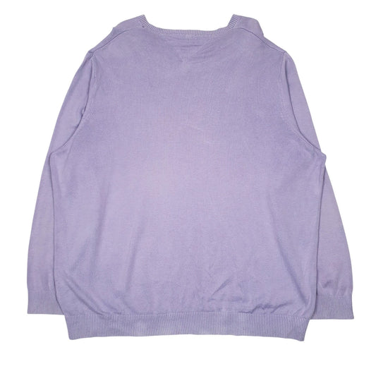 Mens Purple Tommy Hilfiger  V Neck Jumper