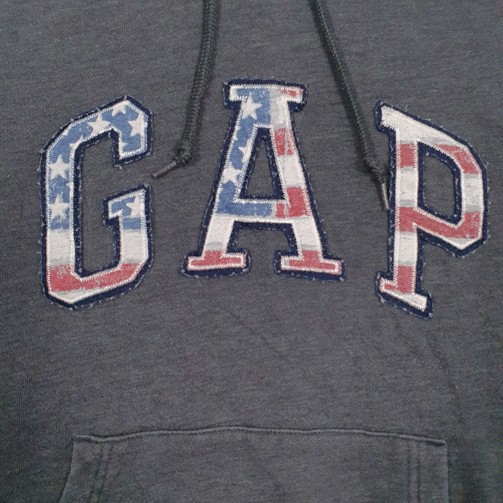 Mens Grey Gap Spellout Hoodie Jumper