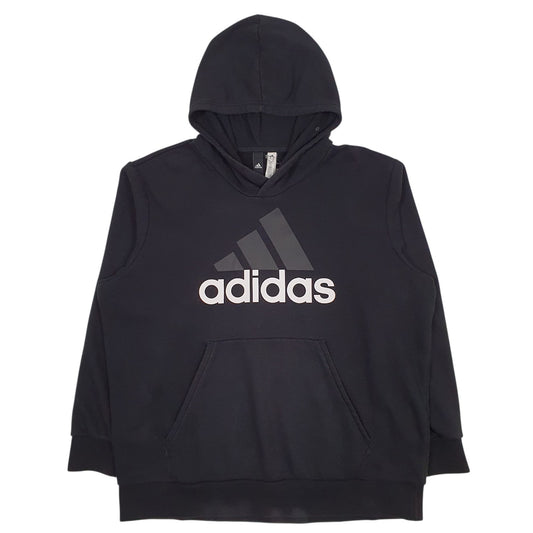 Mens Black Adidas Spellout Hoodie Jumper