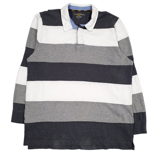 Mens Grey Club Room Rugby Long Sleeve Polo Shirt