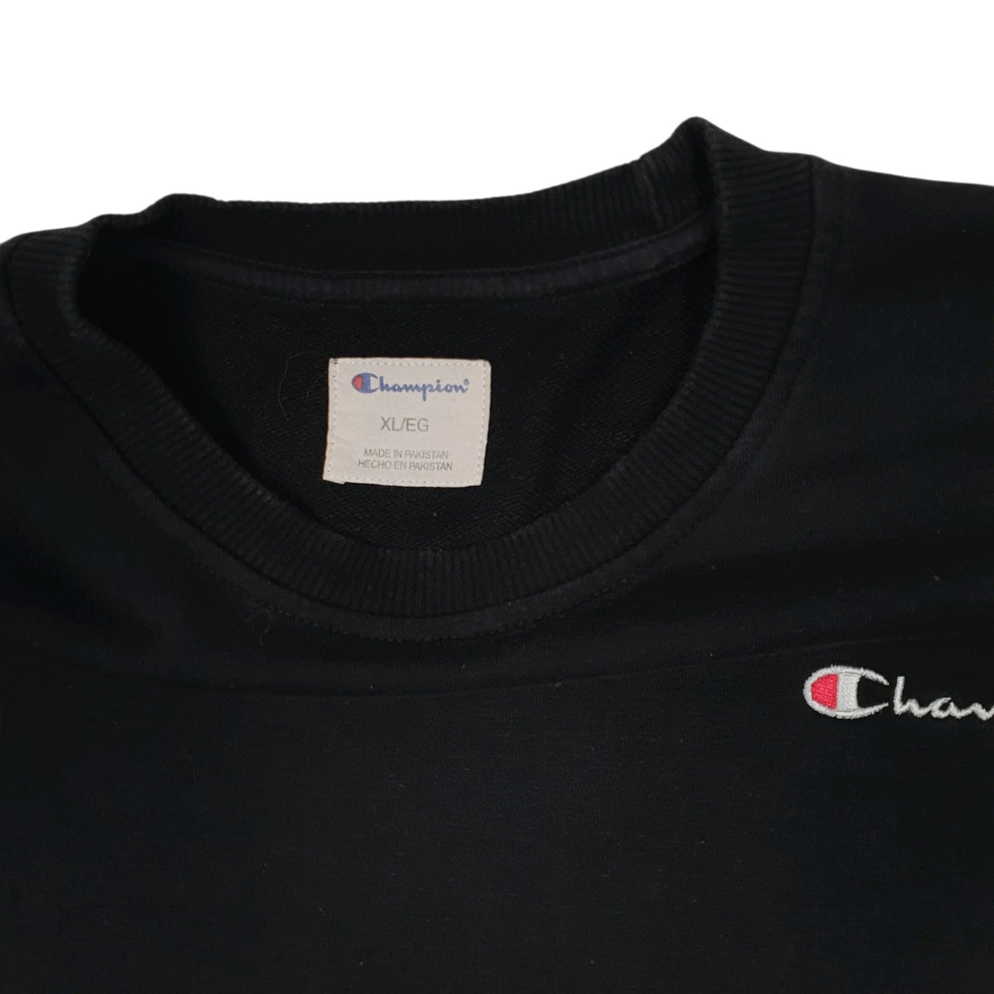 Mens Black Champion  Crewneck Jumper