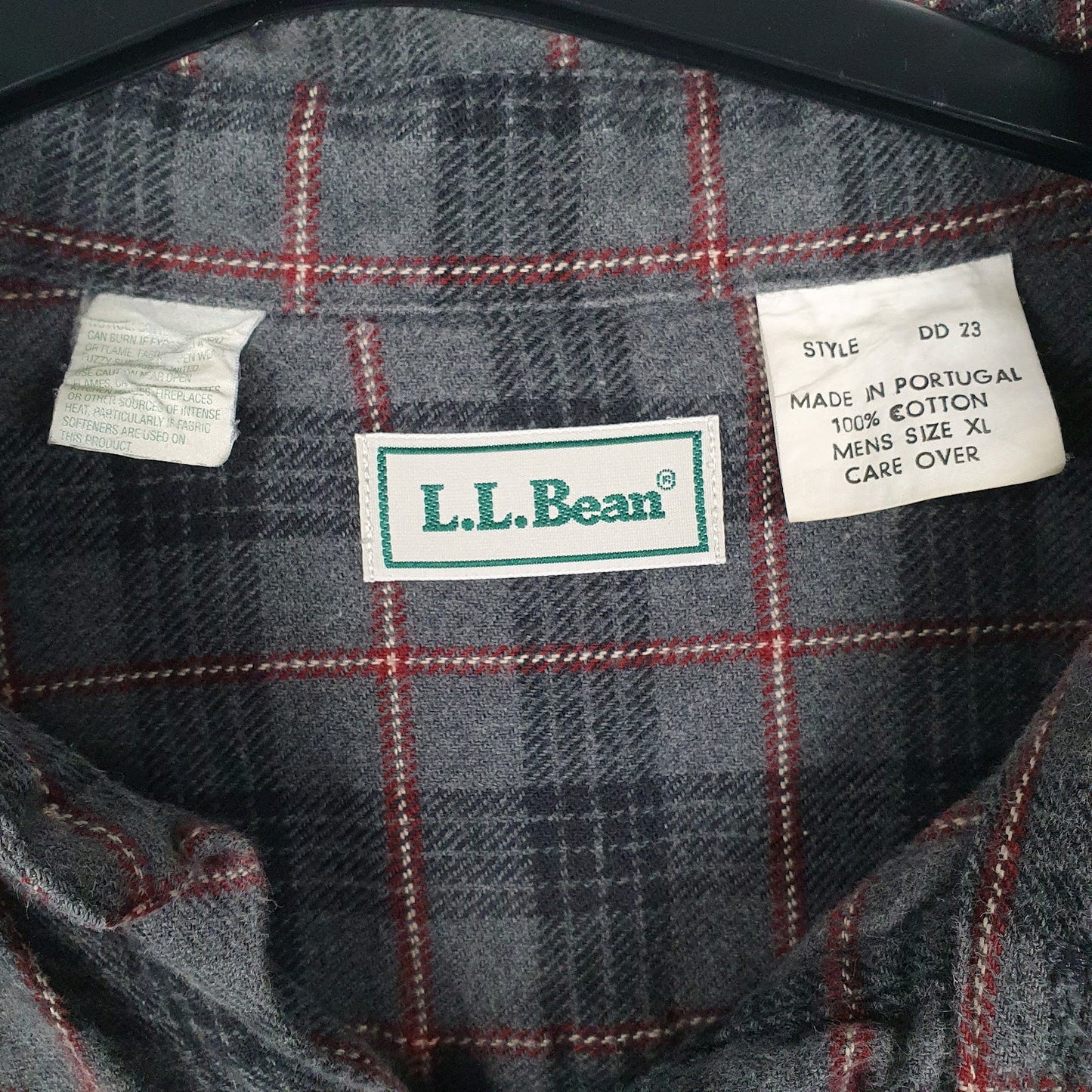 Mens Grey L.L.Bean Flannel  Shirt