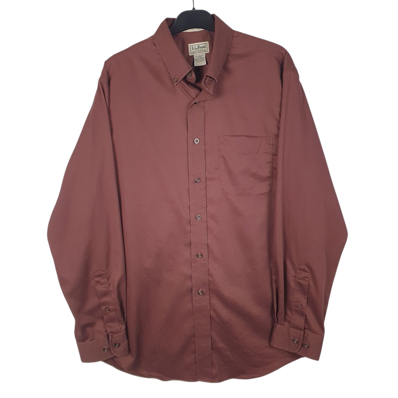 Mens Burgundy L.L.Bean  Long Sleeve Shirt