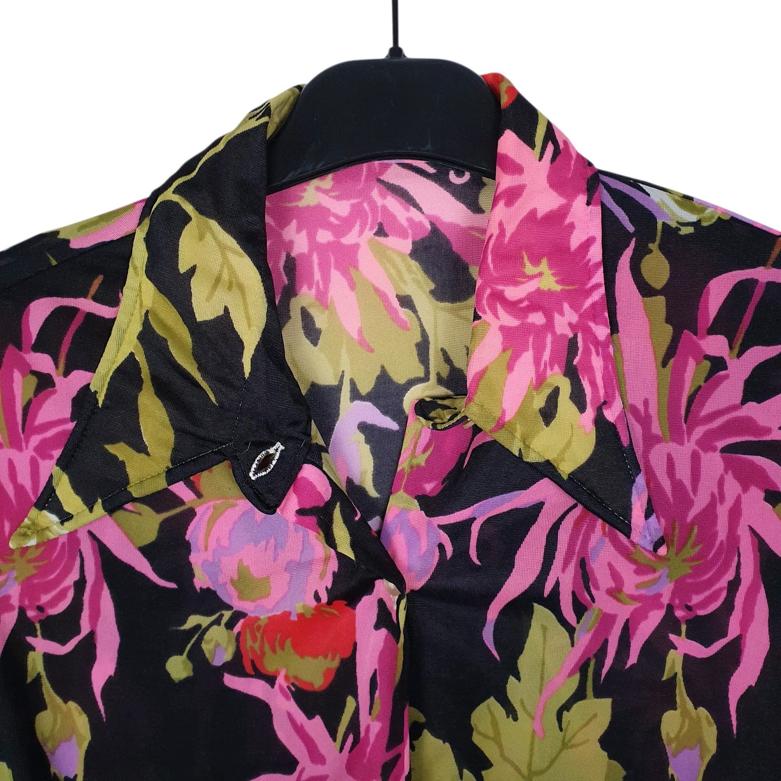Womens Black Unbranded Floral  Shirt
