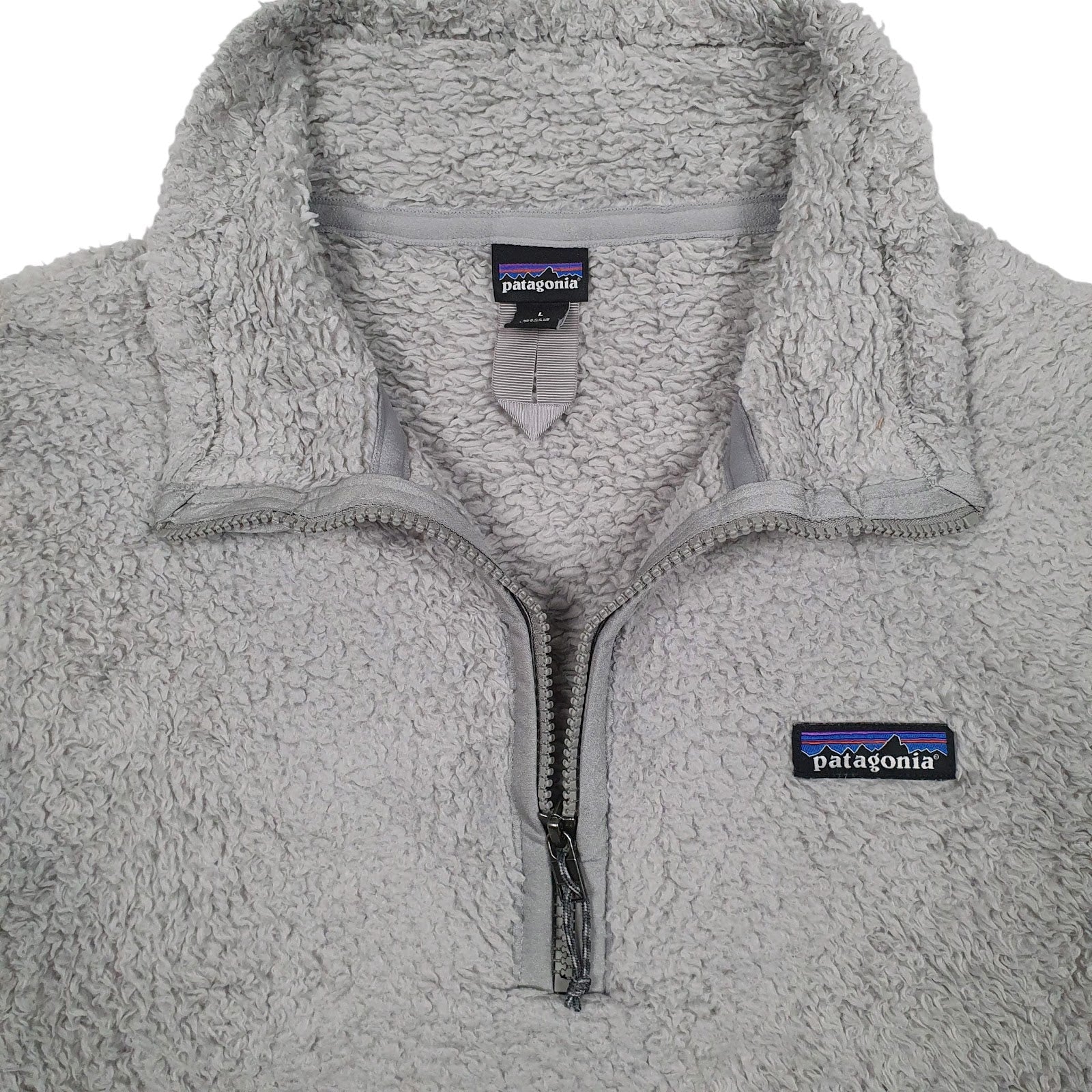 Womens Grey Patagonia Los Gatos Sherpa Fluffy Quarter Zip Jumper