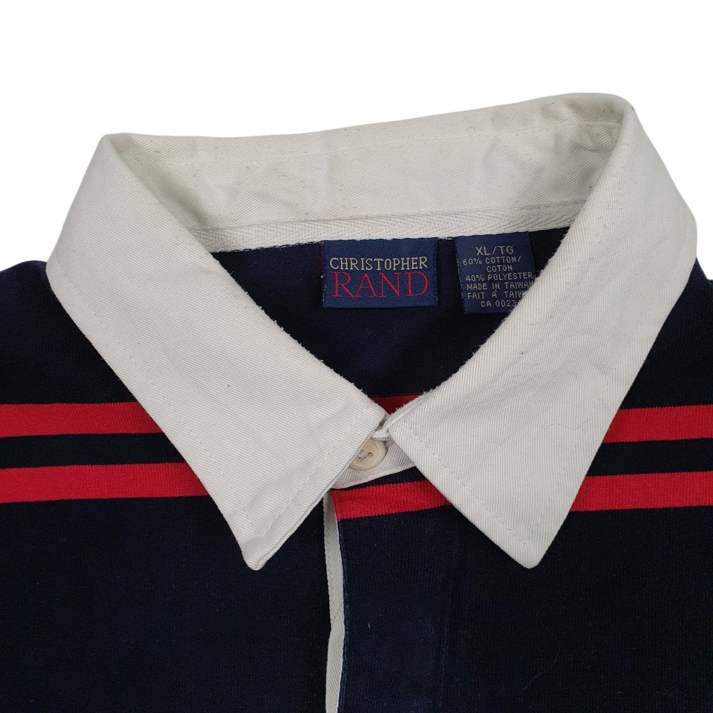 Mens Navy Christopher Rand Rugby Vintage 90s  Polo Shirt