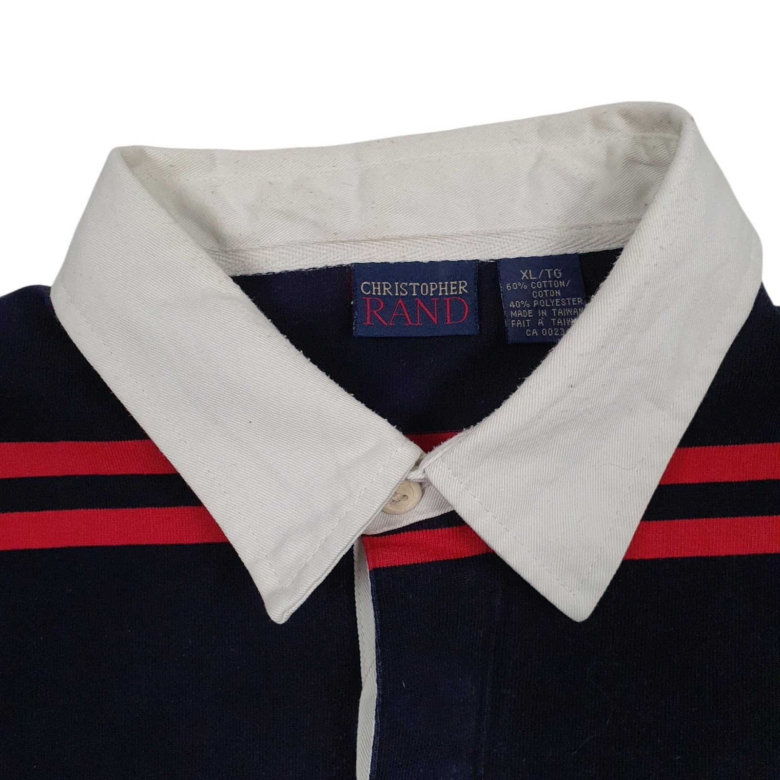 Mens Navy Christopher Rand Rugby Vintage 90s  Polo Shirt