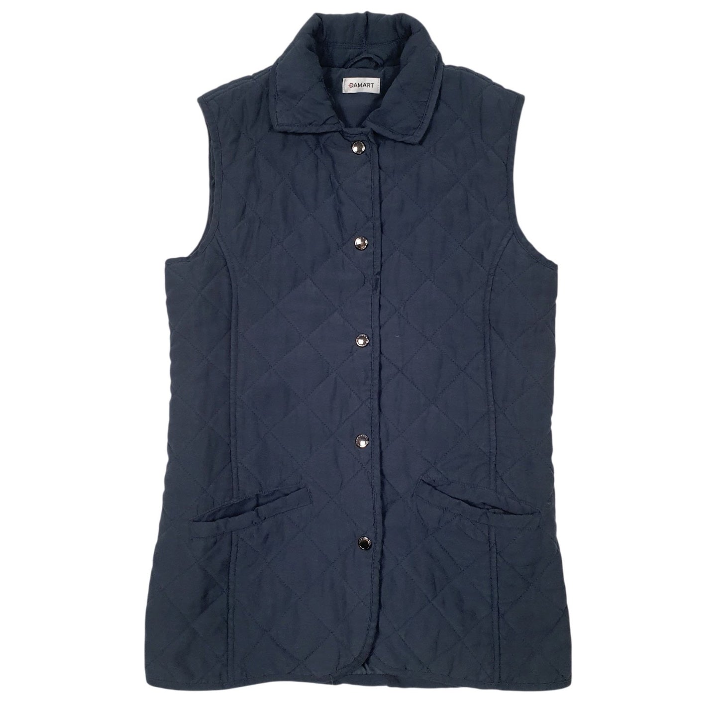Womens Blue Damart Padded Button Up  Coat