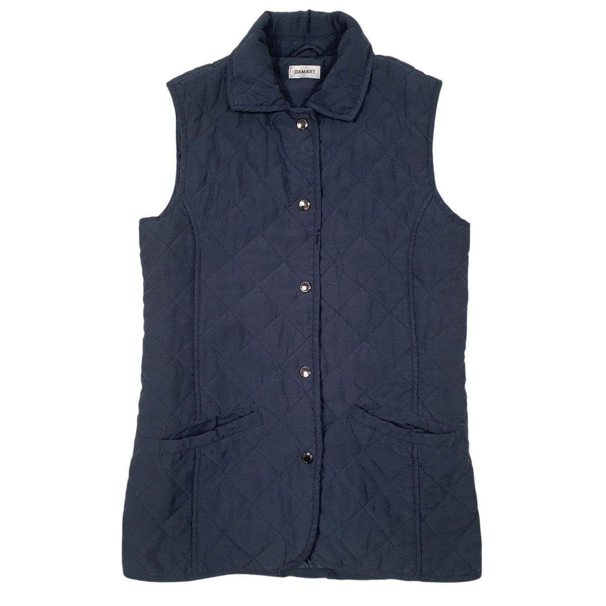 Womens Blue Damart Padded Button Up  Coat