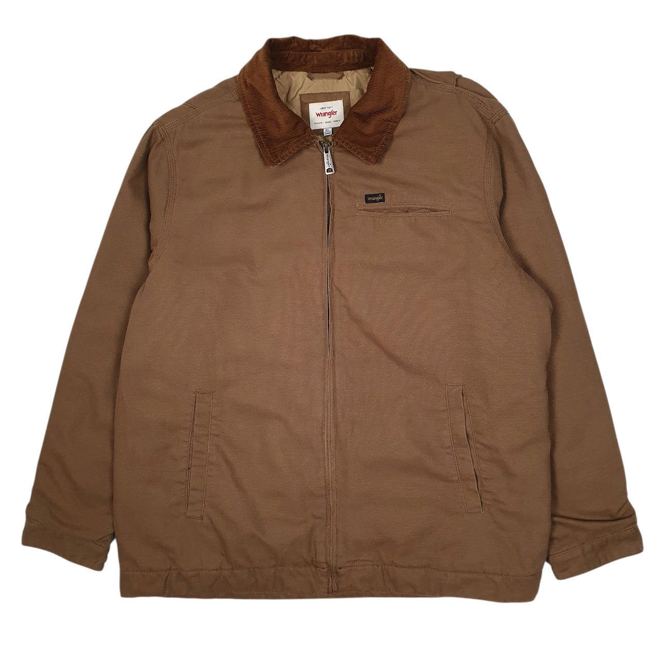 Mens Brown Wrangler Bomber Quilt Lined Detroit  Coat