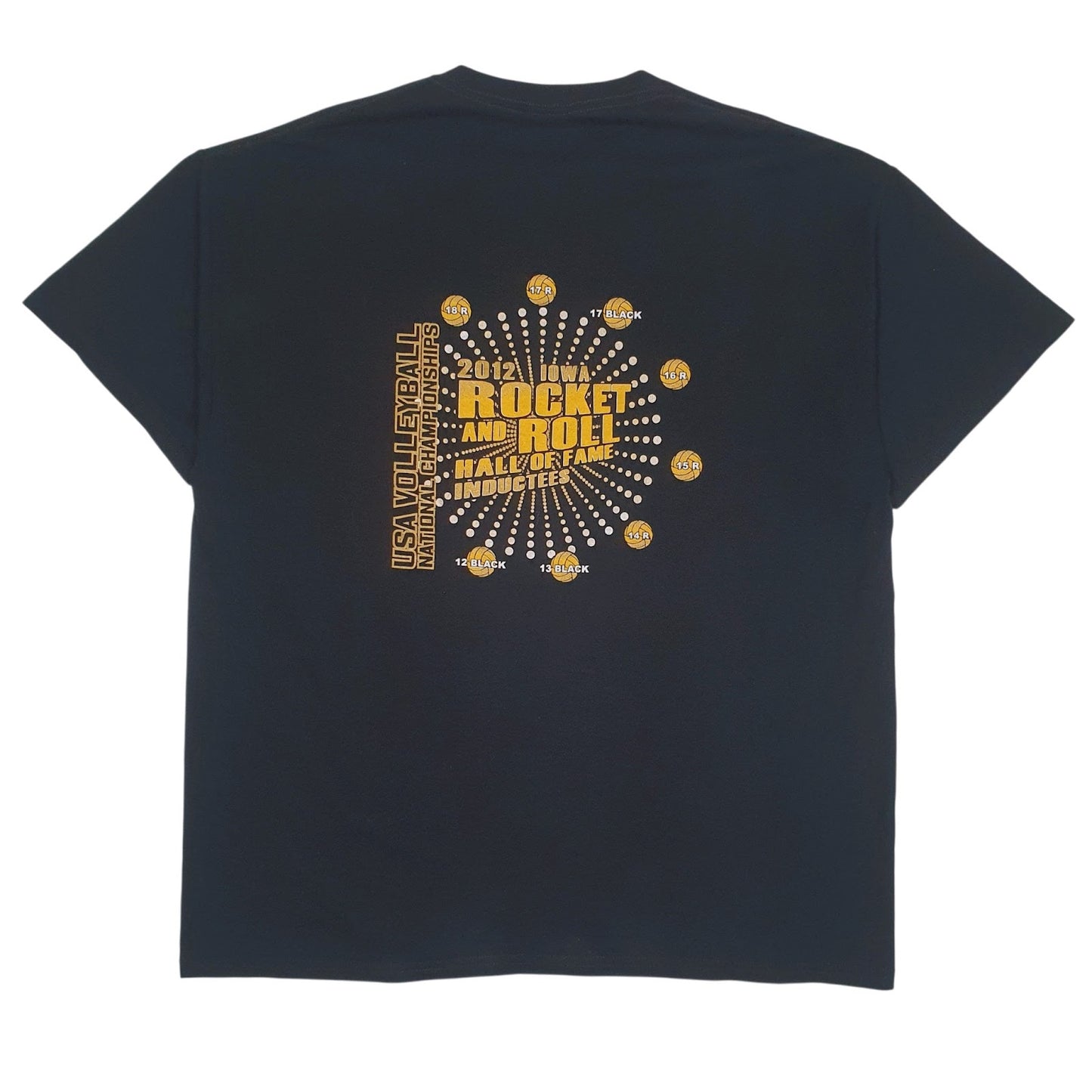 Mens Black Gildan Rocket & Roll  T Shirt