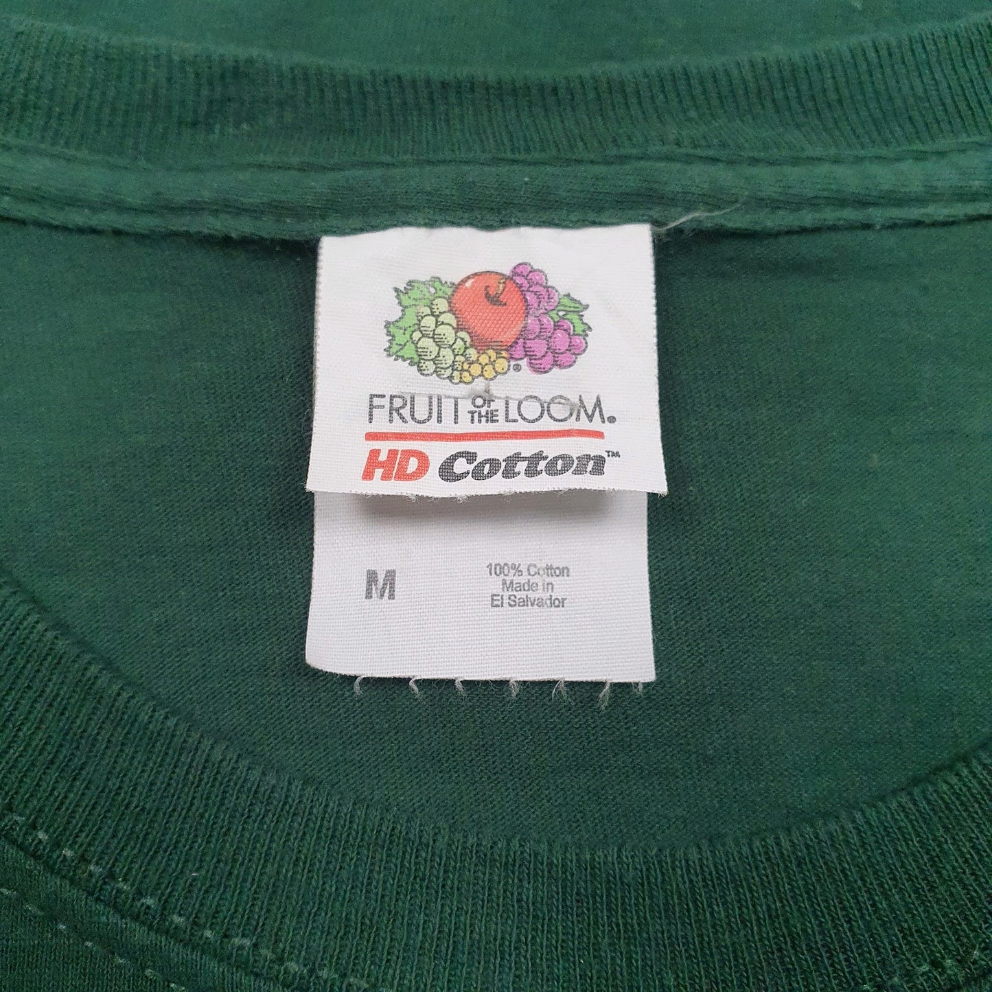 Mens Green Fruit Of The Loom   T Shirt