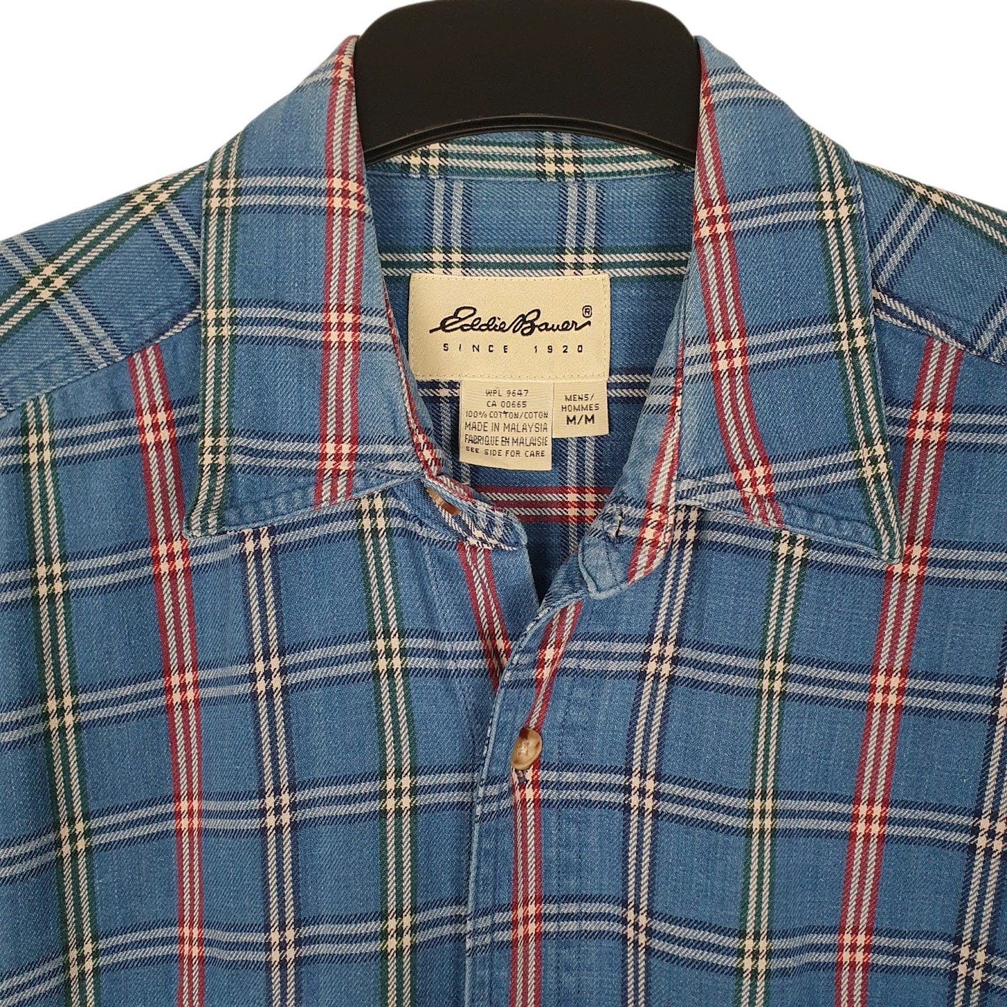 Mens Blue Eddie Bauer Heavyweight Canvas Vintage 2000s  Shirt
