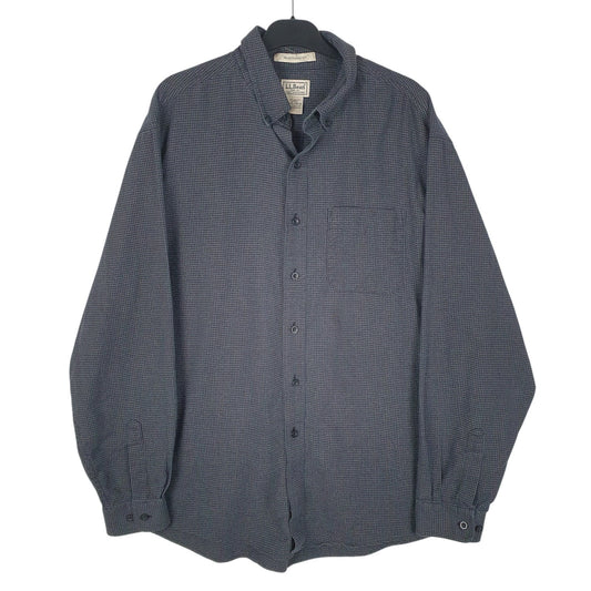 Mens Grey L.L.Bean Flannel Long Sleeve Shirt