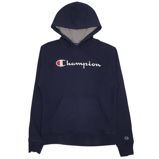 Mens Navy Champion Spellout Hoodie Jumper