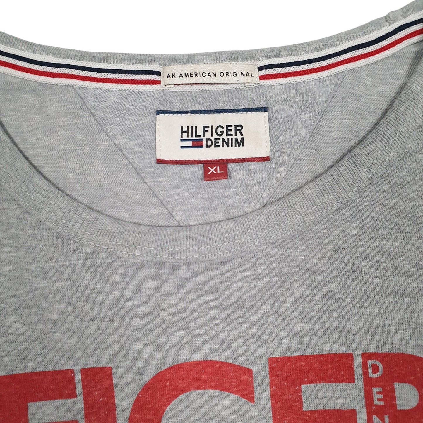Mens Grey Tommy Hilfiger Spellout  T Shirt