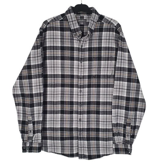 Mens Grey Eddie Bauer Flannel Long Sleeve Shirt