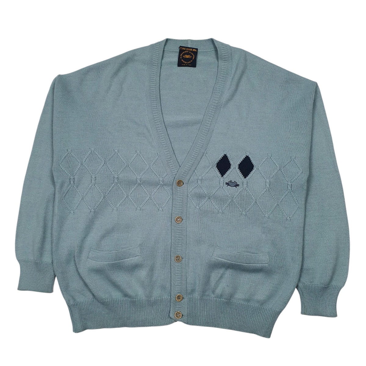 Mens Blue Il Granchio Knit Cardigan Jumper