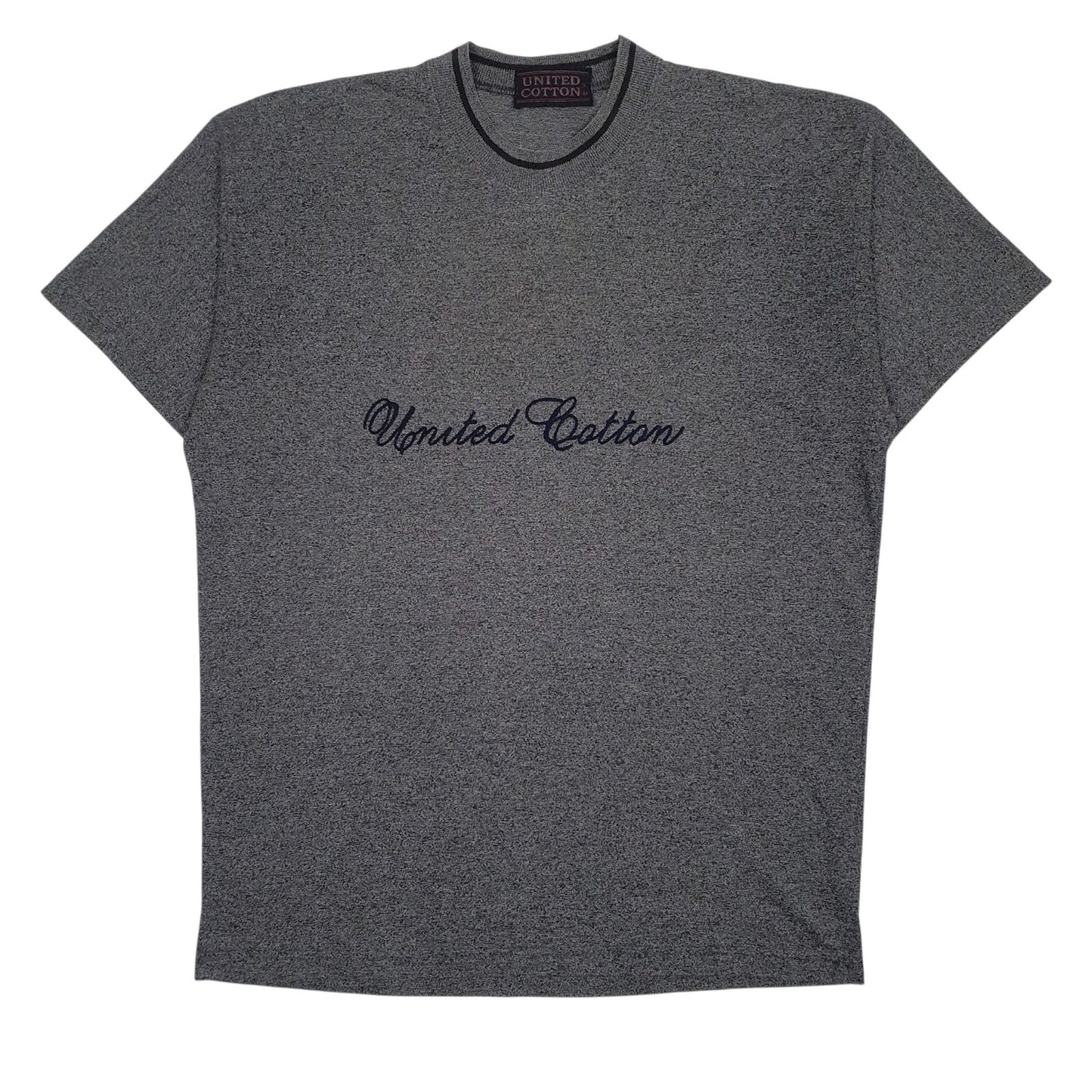 Mens Grey United Cotton Spellout Short Sleeve T Shirt