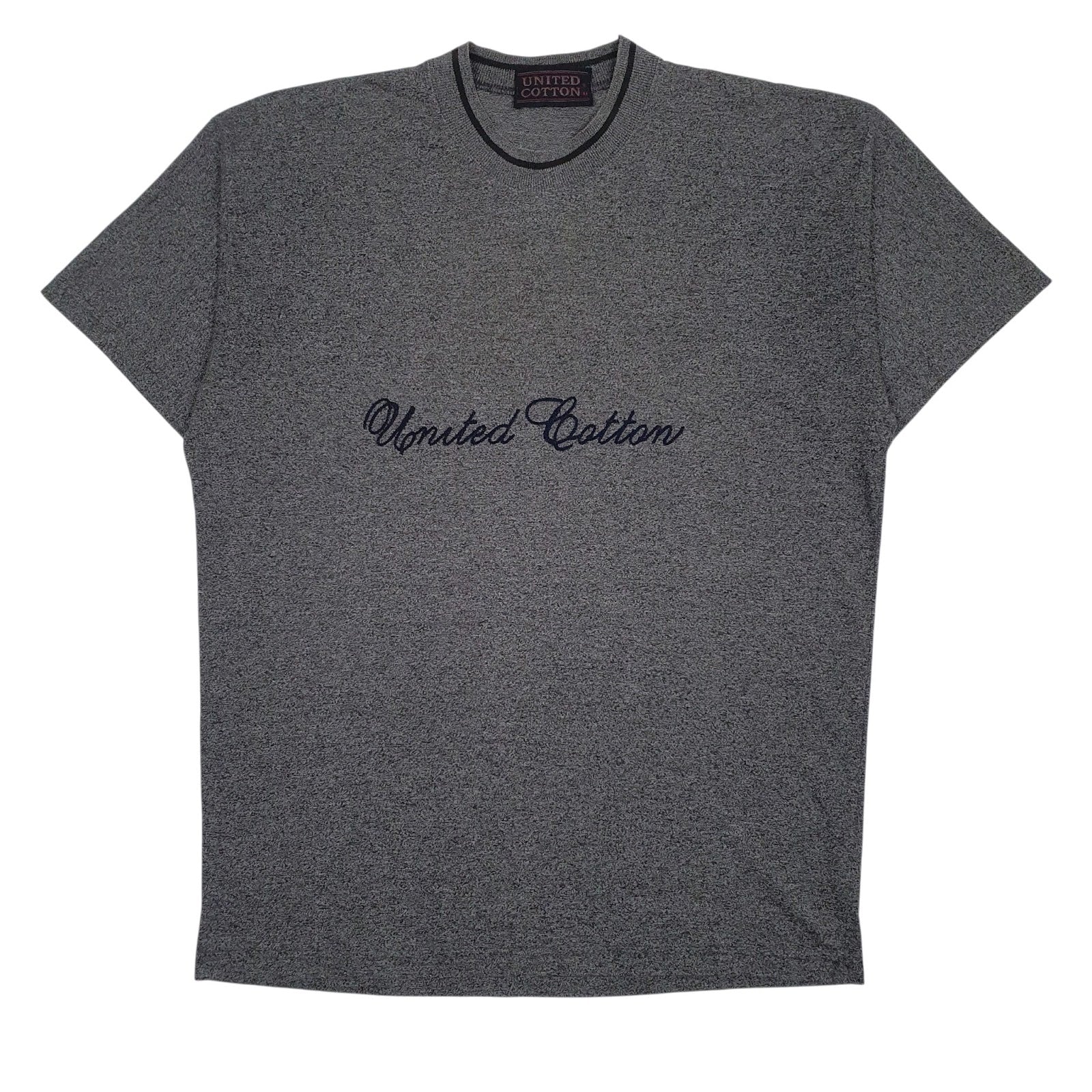 Mens Grey United Cotton Spellout Short Sleeve T Shirt