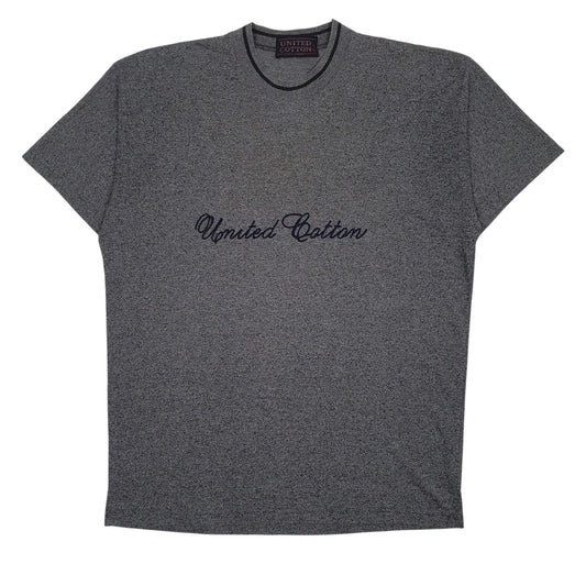 Mens Grey United Cotton Spellout Short Sleeve T Shirt