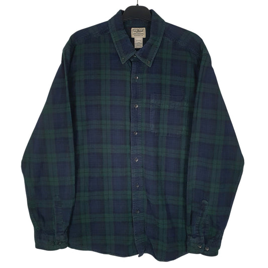 Mens Navy L.L.Bean Flannel Long Sleeve Shirt