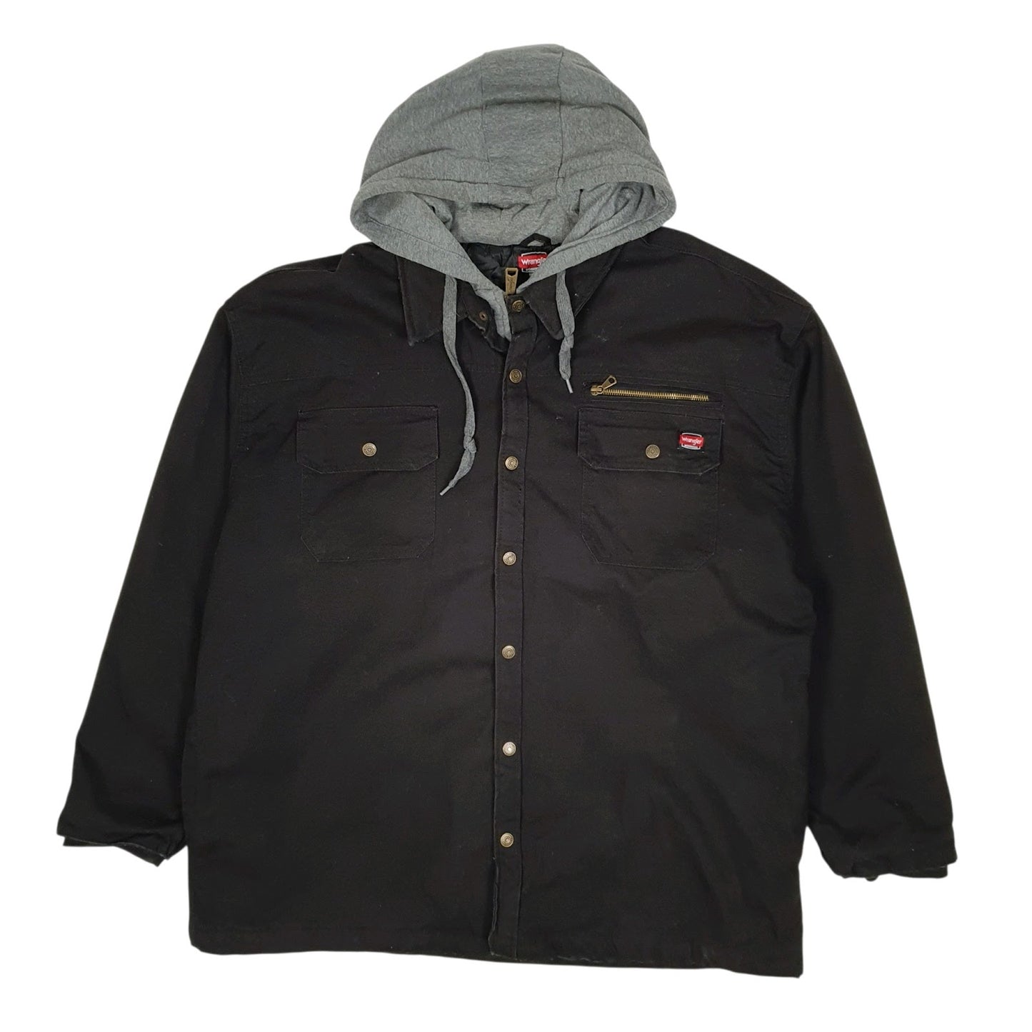 Mens Black Wrangler Windbreaker Chore Hoodie  Coat