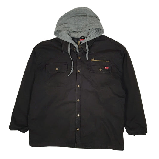 Mens Black Wrangler Windbreaker Chore Hoodie  Coat