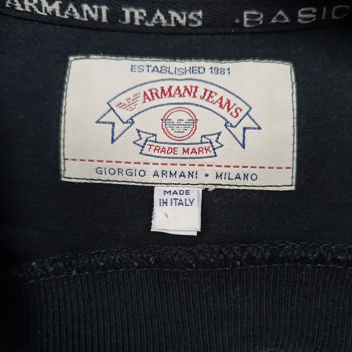 Mens Black Armani   T Shirt