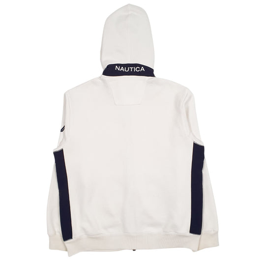 Mens White Nautica  Full Zip Jumper