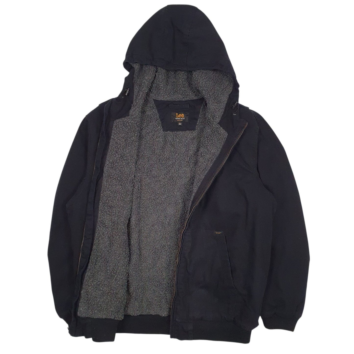 Mens Black Lee Sherpa Lined  Coat