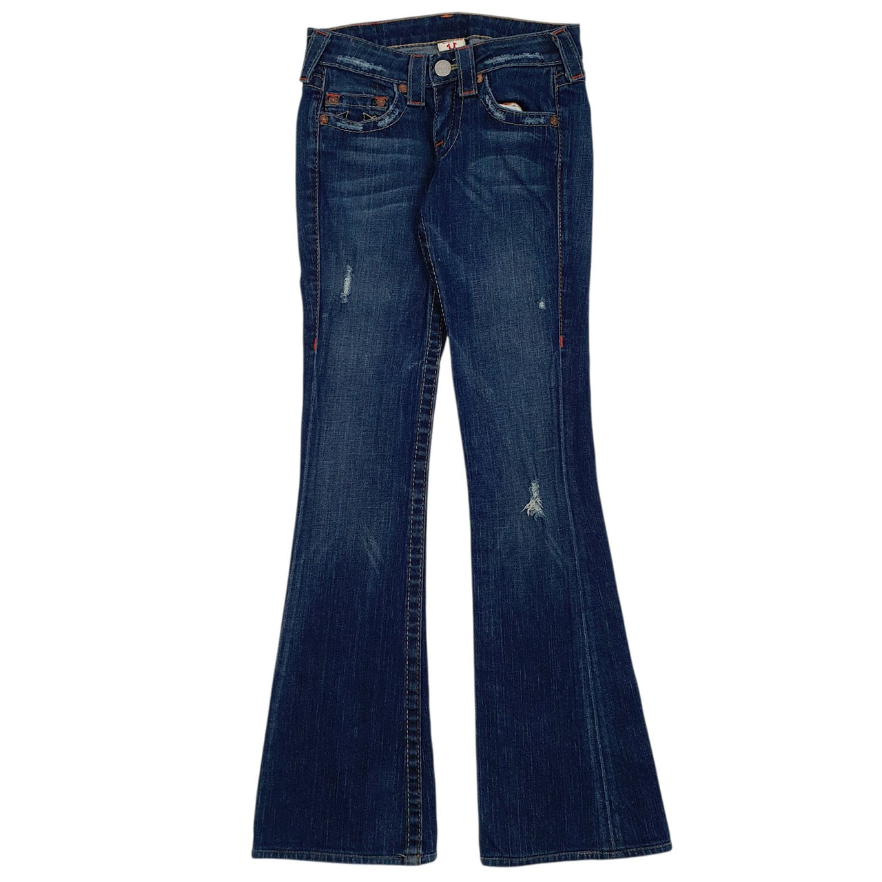 Womens Blue True Religion Distressed Made In USA Bobby JeansW24 L32