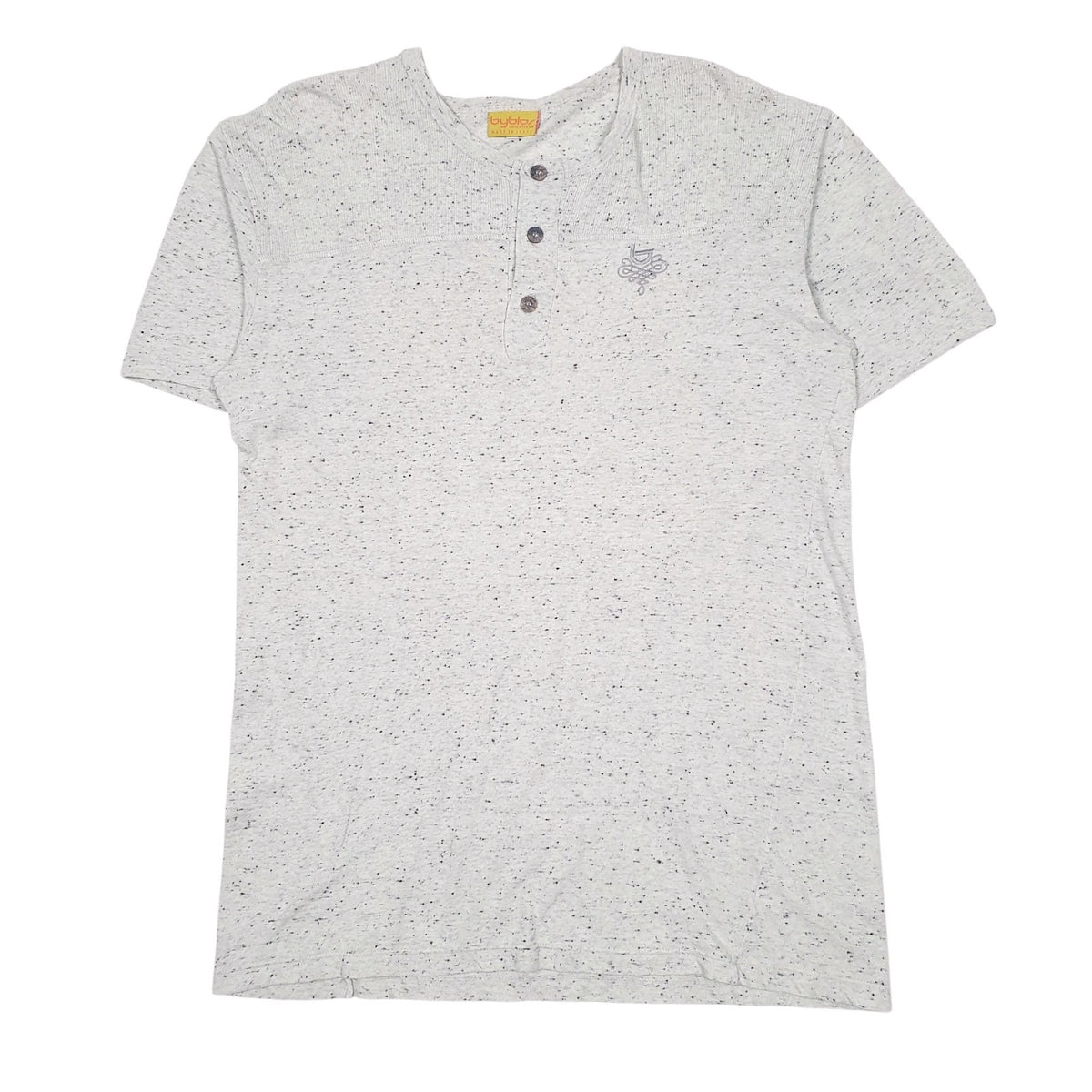 Womens Blue Byblos Vintage Henley Short Sleeve T Shirt