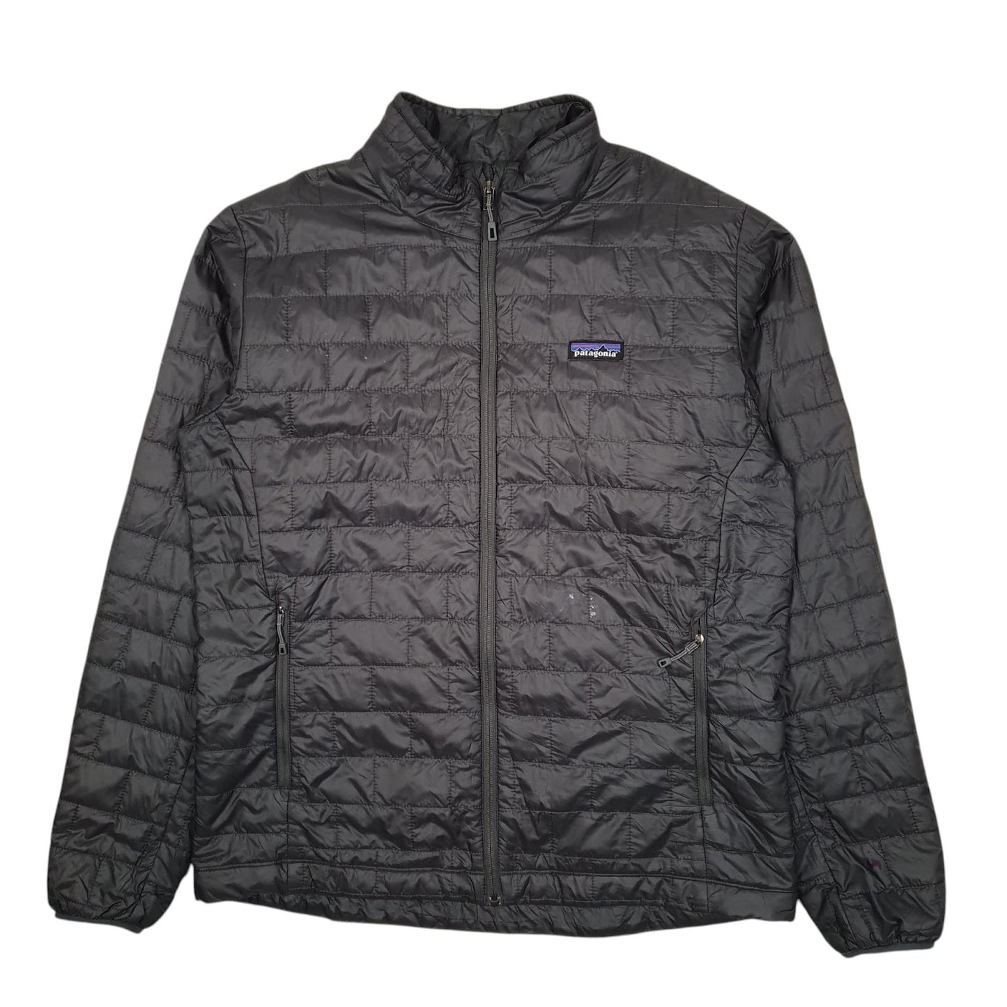Mens Grey Patagonia Nano Puff Crewneck Coat
