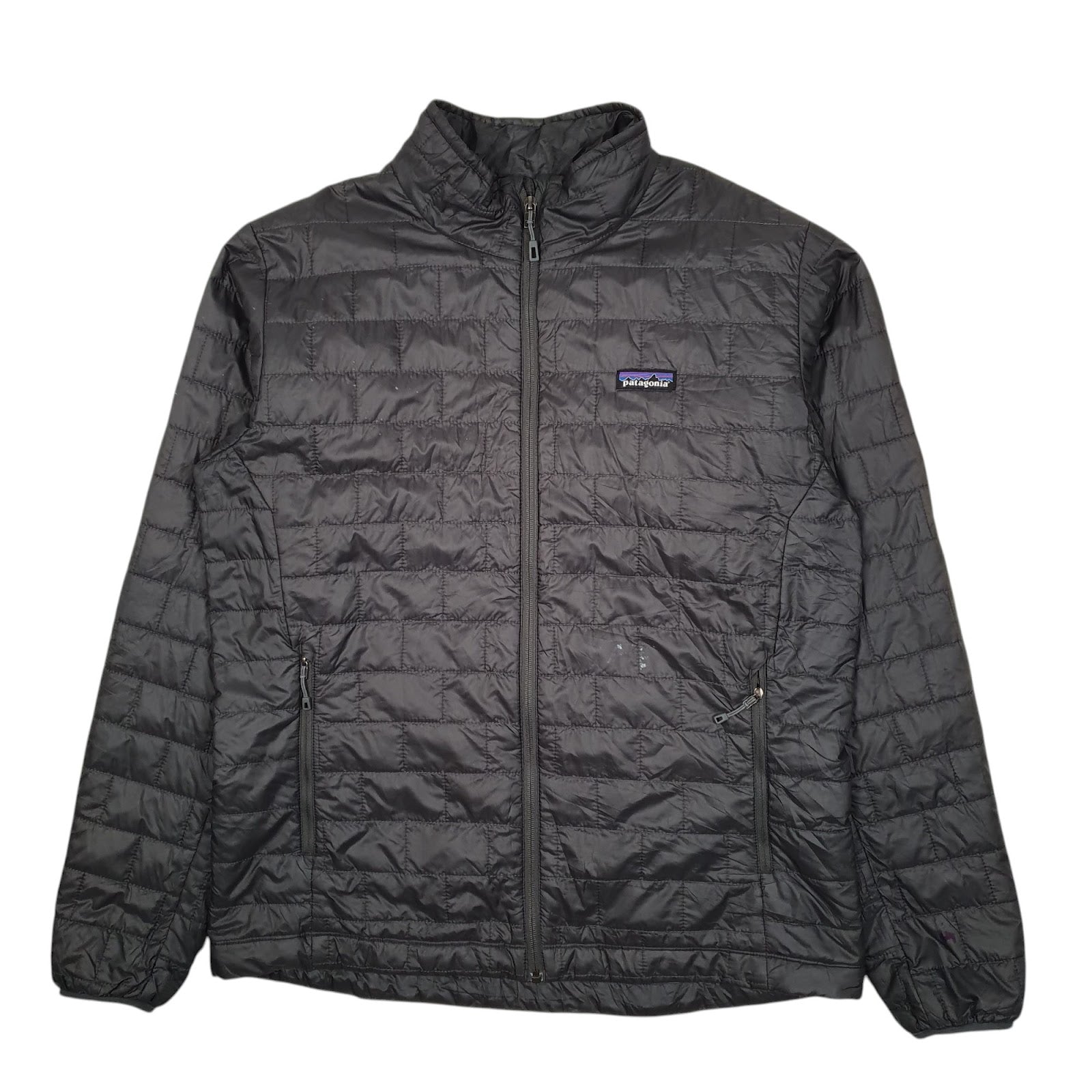 Mens Grey Patagonia Nano Puff Crewneck Coat