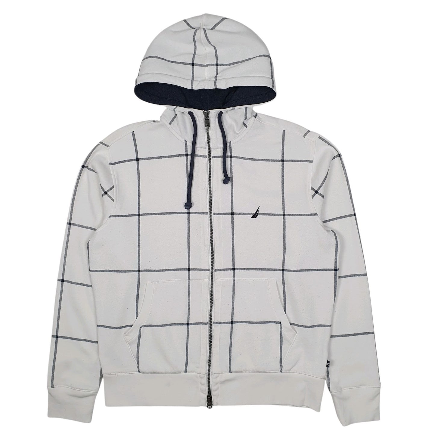 Mens White Nautica Hoodie Full Zip Jumper
