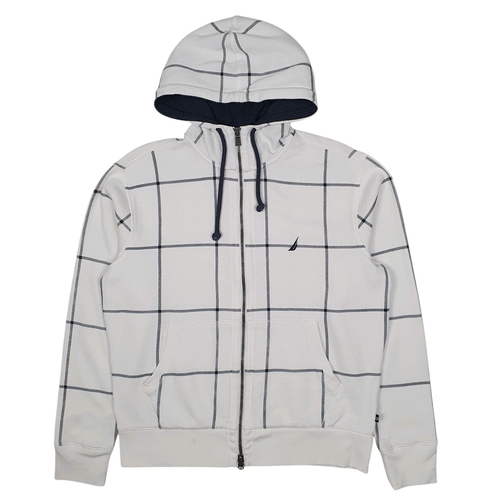 Mens White Nautica Hoodie Full Zip Jumper