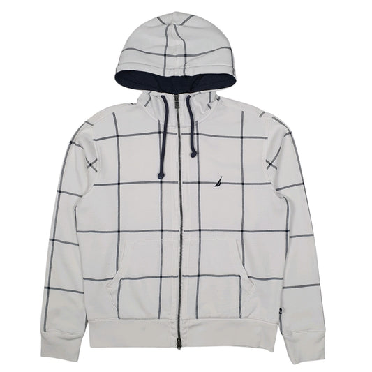 Mens White Nautica Hoodie Full Zip Jumper