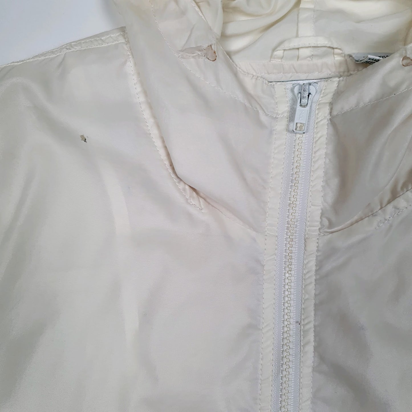 Mens Cream Lacoste Izod Vintage 90s Hoodie Coat