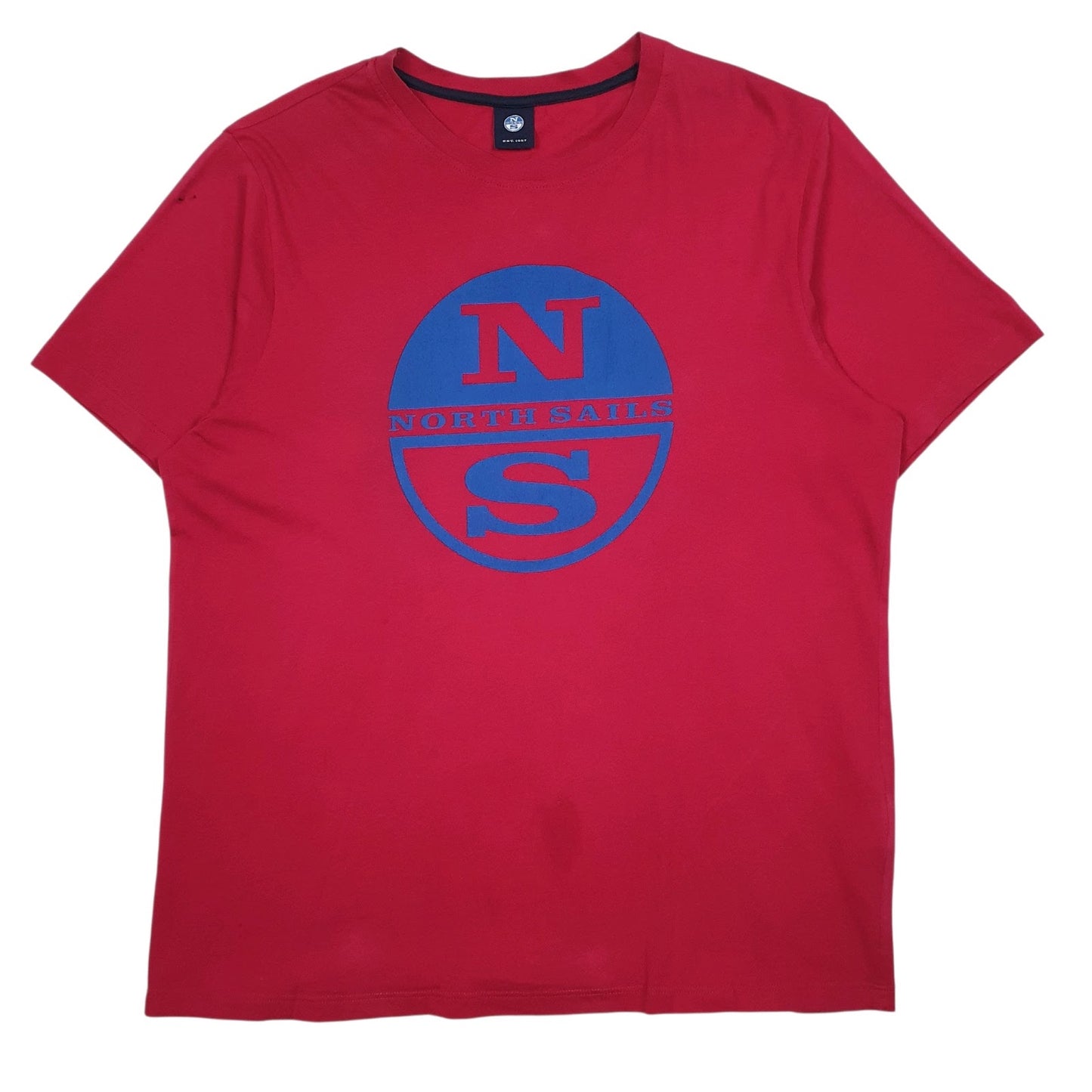 Mens Red North Sails  Short Sleeve T Shirt