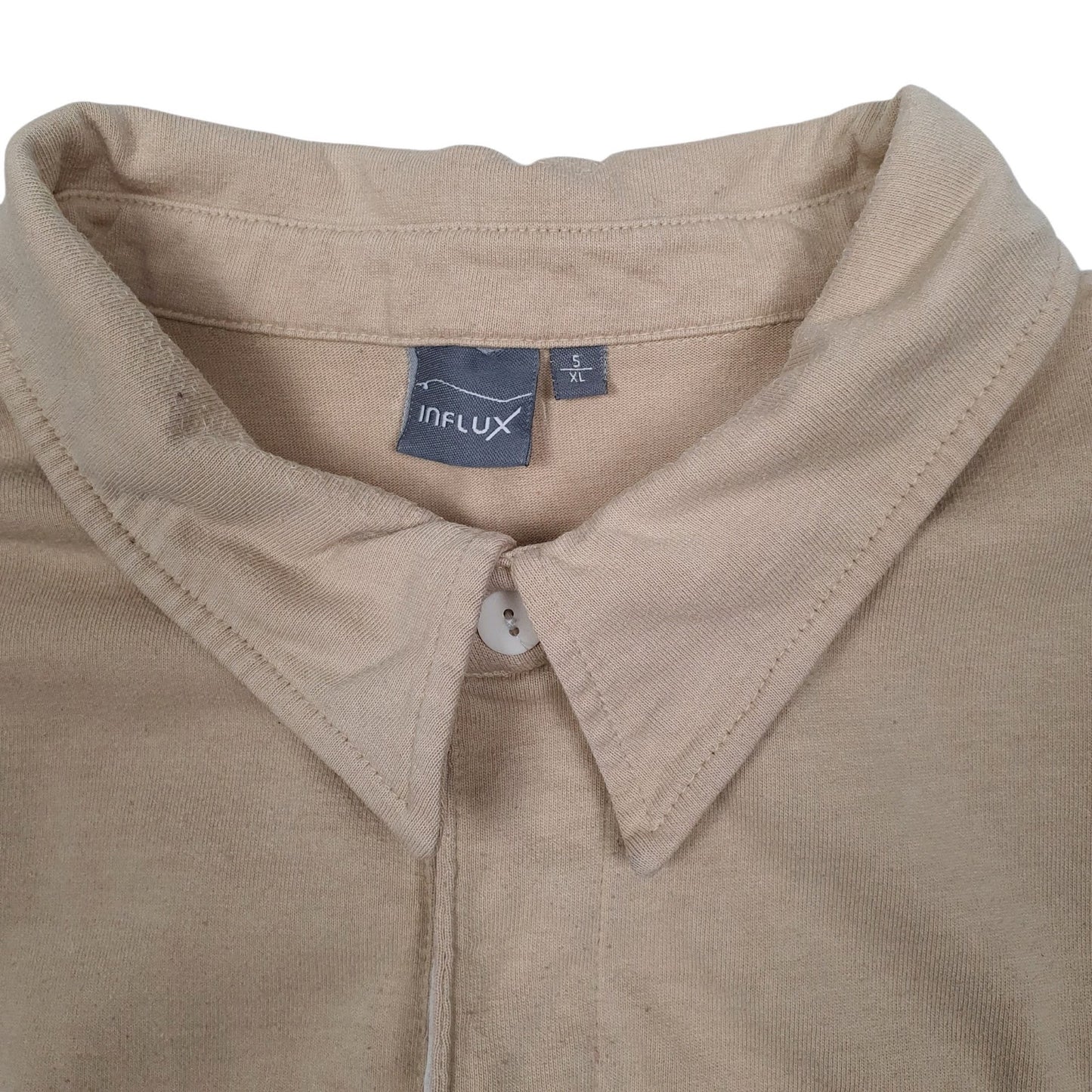 Mens Beige Influx Rugby  Polo Shirt