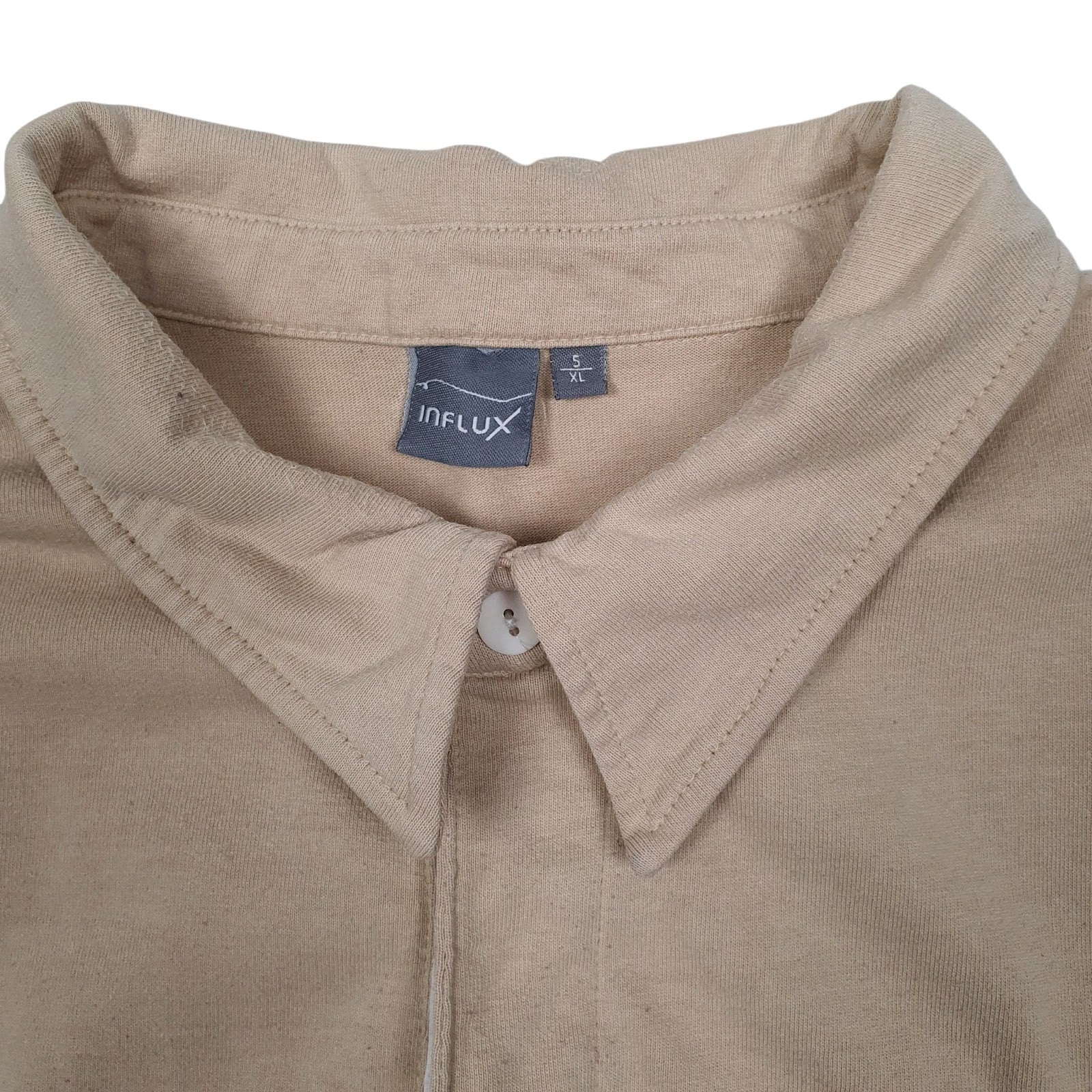 Mens Beige Influx Rugby  Polo Shirt