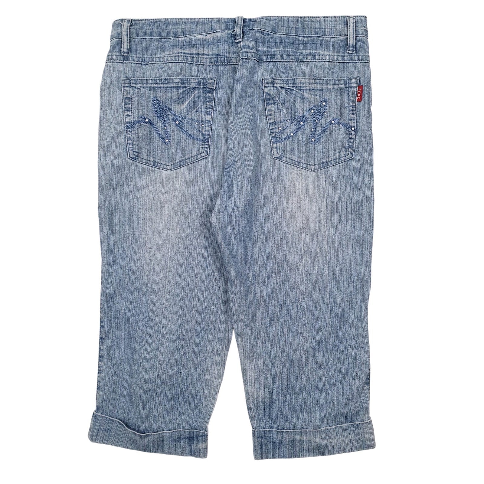 Womens Blue RE & X Capri  Jeans