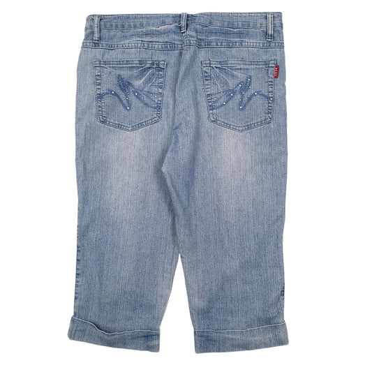 Womens Blue RE & X Capri  Jeans