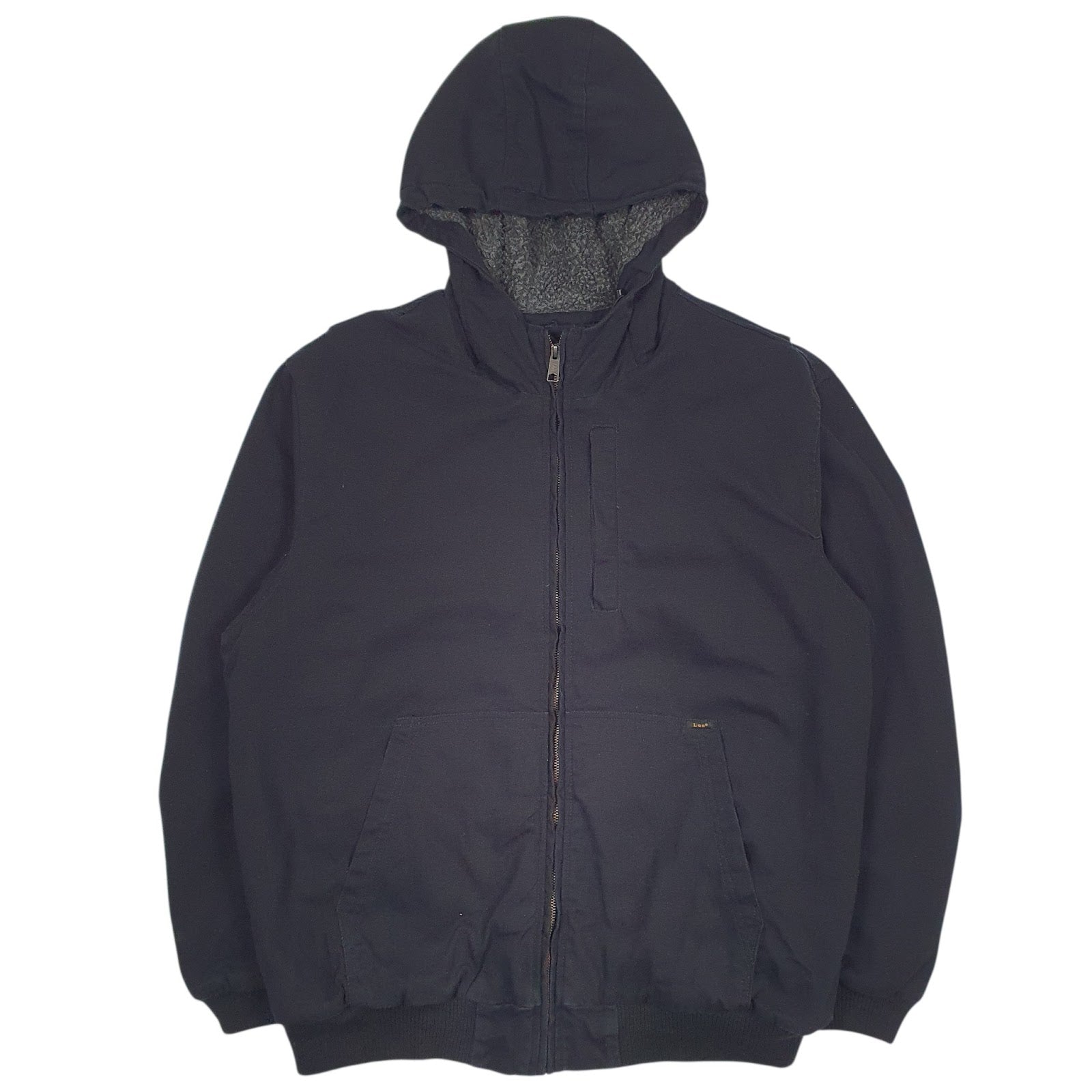 Mens Black Lee Sherpa Lined  Coat