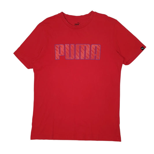 Mens Red Puma  Short Sleeve T Shirt