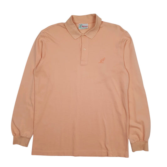 Mens Pink Australian Alpina  Long Sleeve Polo Shirt