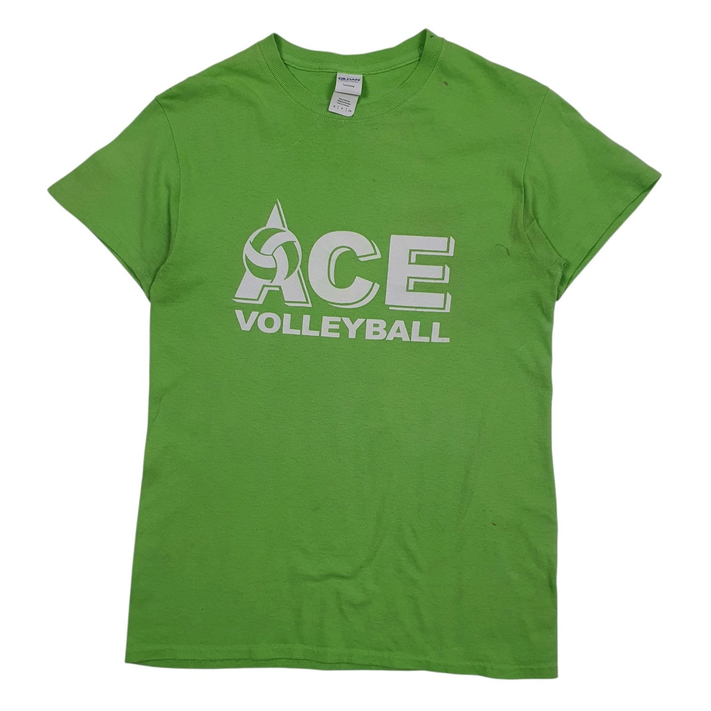 Mens Green Gildan ACE Volleyball Short Sleeve T Shirt
