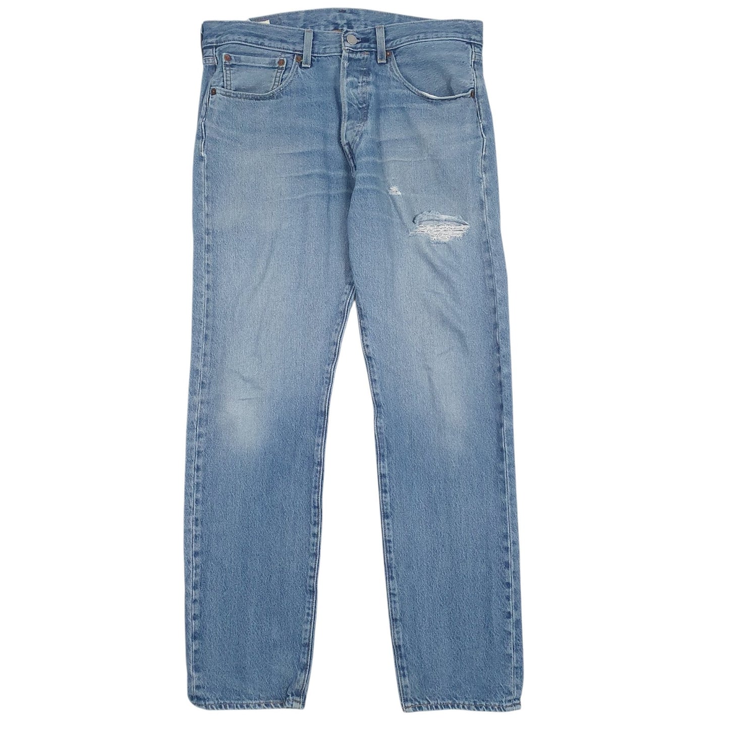Mens Blue Levis Distressed 501 JeansW32 L32