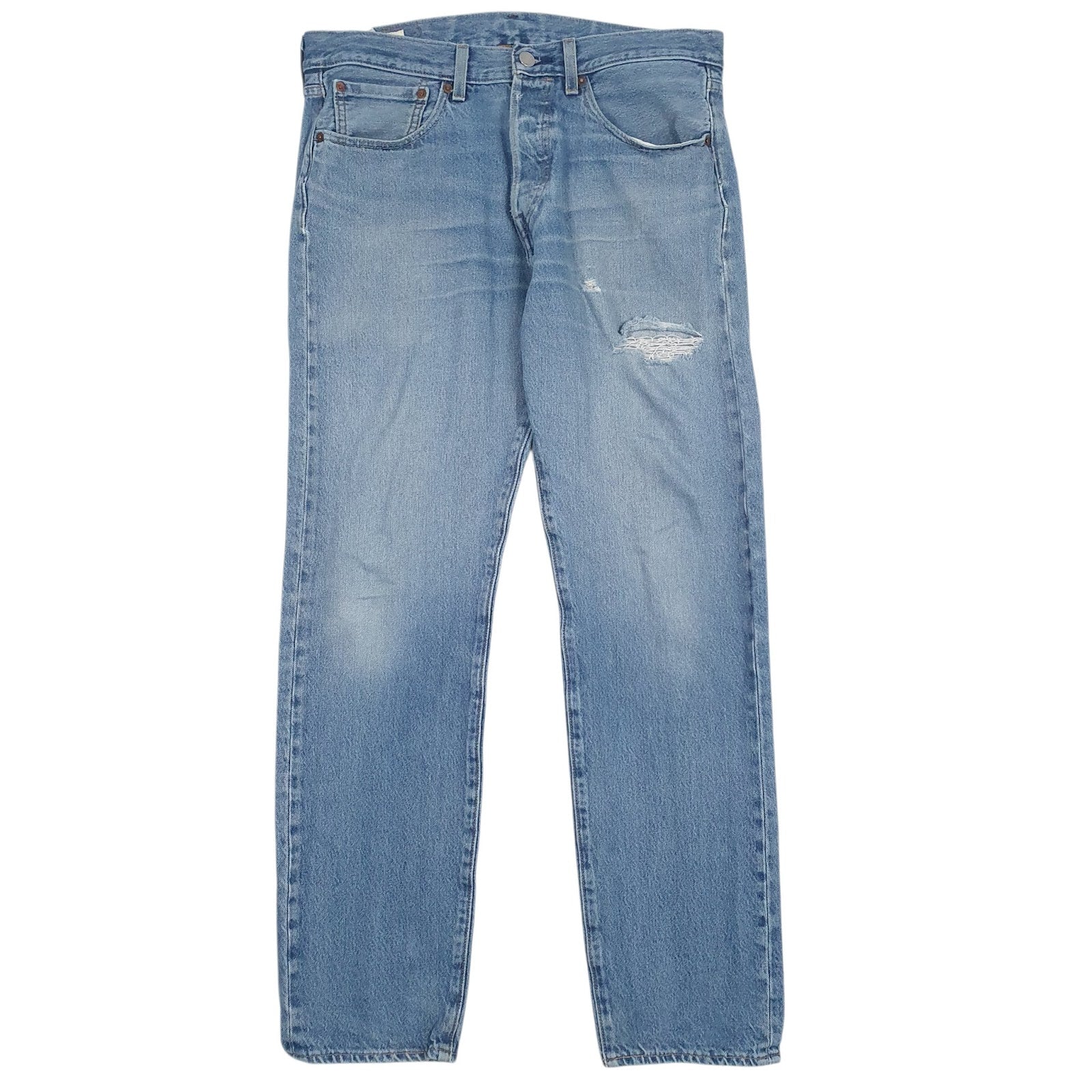 Mens Blue Levis Distressed 501 JeansW32 L32